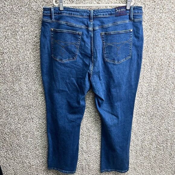 Judy Blue Jeans Women’s24W Straight Leg Dark Wash Denim Blue Plus Size - Picture 4 of 8
